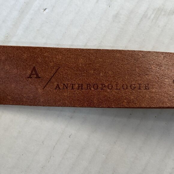 Anthropologie Multi-Keeper Brass Loops Cream Cow Leather Belt Plus Size 3XL - Picture 12 of 16